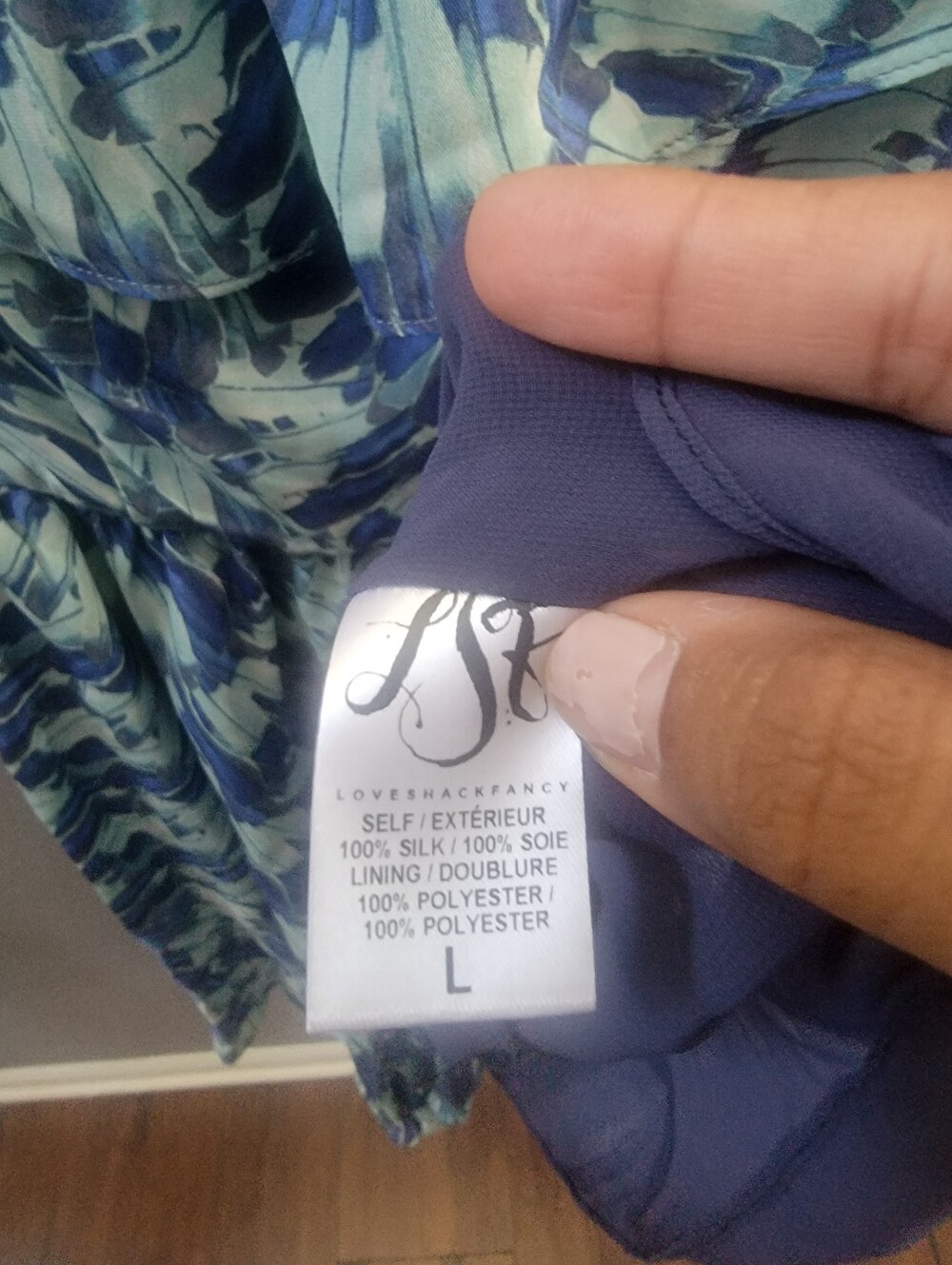 LoveShackFancy Izzy Minidress Off The Shoulder 100% Silk Large - Picture 5 of 5